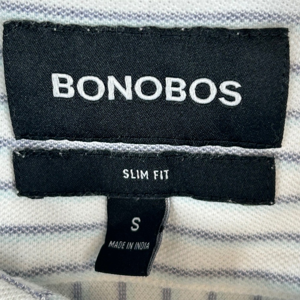Bonobos Mens Slim Fit Striped Button Down Shirt White Blue BKT10958S Size S - Picture 3 of 9